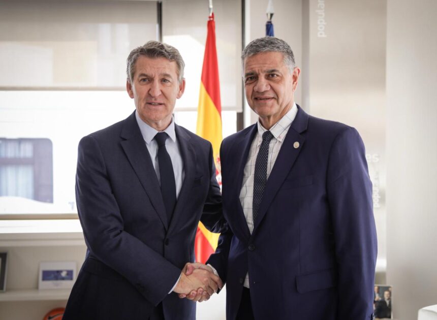 JORGE MACRI EN MADRID: SE REUNIÓ CON ALBERTO NÚÑEZ FEIJÓO Y AVANZÓ EN UNA AGENDA DE COOPERACIÓN INTERNACIONAL