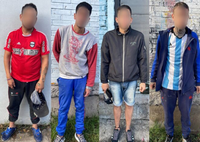 DETUVIRON EN PQUE CHACABUCO A 4 PERSONAS CON OBJETOS ROBADOS Y ARMAS BLANCAS