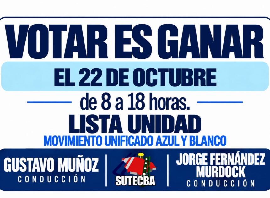 EL 22 DE OCTUBRE SUTECBA LEGISLATURA RENOVARÁ AUTORIDADES